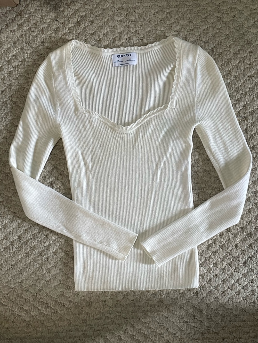 Old Navy Sweetheart White Lace Long Sleeve